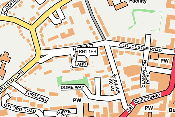 RH1 1EH map - OS OpenMap – Local (Ordnance Survey)