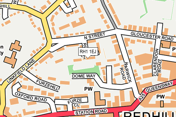 RH1 1EJ map - OS OpenMap – Local (Ordnance Survey)