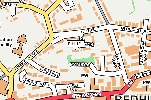 RH1 1EL map - OS OpenMap – Local (Ordnance Survey)