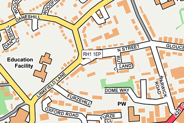 RH1 1EP map - OS OpenMap – Local (Ordnance Survey)