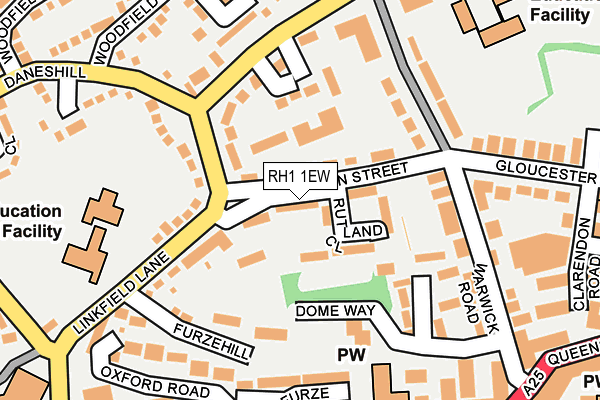 RH1 1EW map - OS OpenMap – Local (Ordnance Survey)