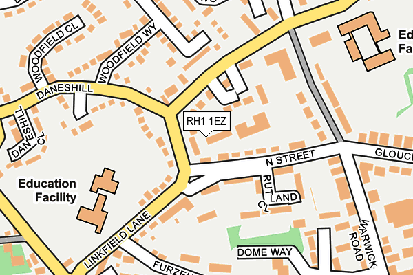 RH1 1EZ map - OS OpenMap – Local (Ordnance Survey)