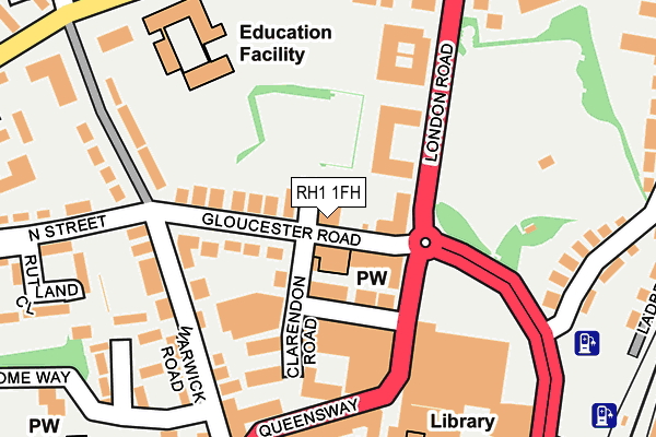 RH1 1FH map - OS OpenMap – Local (Ordnance Survey)