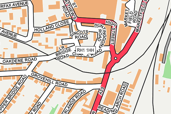RH1 1HH map - OS OpenMap – Local (Ordnance Survey)