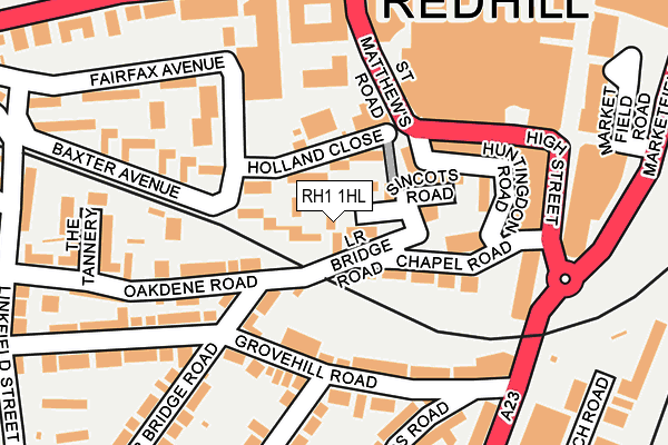 RH1 1HL map - OS OpenMap – Local (Ordnance Survey)