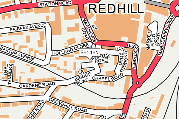 RH1 1HN map - OS OpenMap – Local (Ordnance Survey)