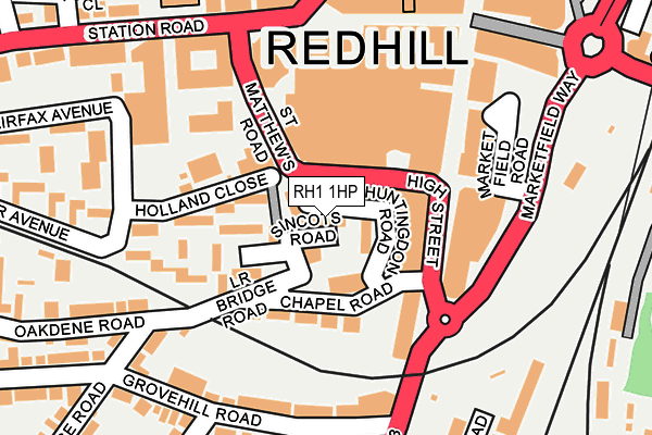 RH1 1HP map - OS OpenMap – Local (Ordnance Survey)