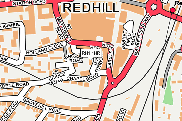 RH1 1HR map - OS OpenMap – Local (Ordnance Survey)