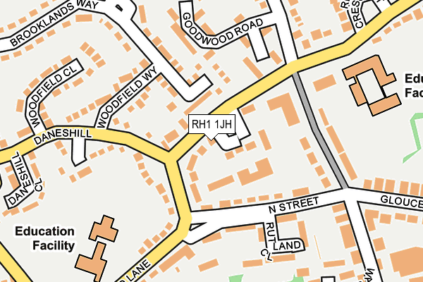 RH1 1JH map - OS OpenMap – Local (Ordnance Survey)