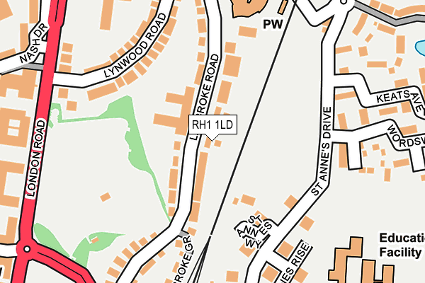 RH1 1LD map - OS OpenMap – Local (Ordnance Survey)