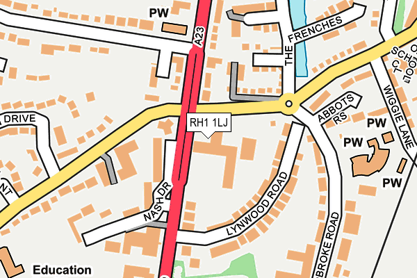 RH1 1LJ map - OS OpenMap – Local (Ordnance Survey)