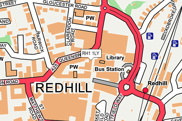 RH1 1LY map - OS OpenMap – Local (Ordnance Survey)