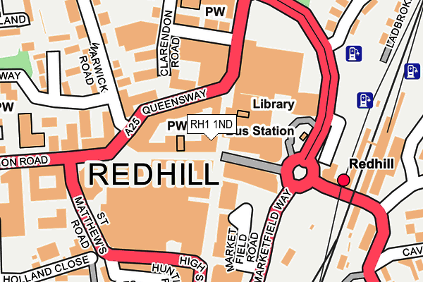 RH1 1ND map - OS OpenMap – Local (Ordnance Survey)