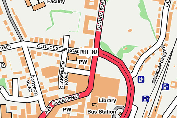 RH1 1NJ map - OS OpenMap – Local (Ordnance Survey)