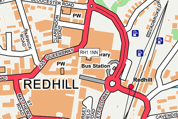 RH1 1NN map - OS OpenMap – Local (Ordnance Survey)