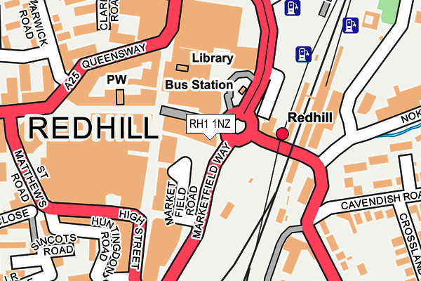 RH1 1NZ map - OS OpenMap – Local (Ordnance Survey)