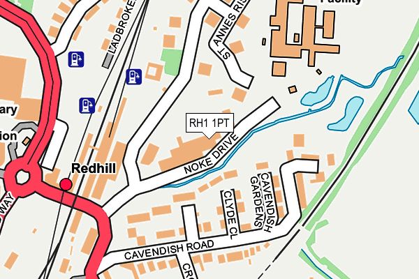 RH1 1PT map - OS OpenMap – Local (Ordnance Survey)