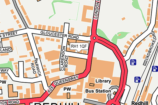 RH1 1QF map - OS OpenMap – Local (Ordnance Survey)