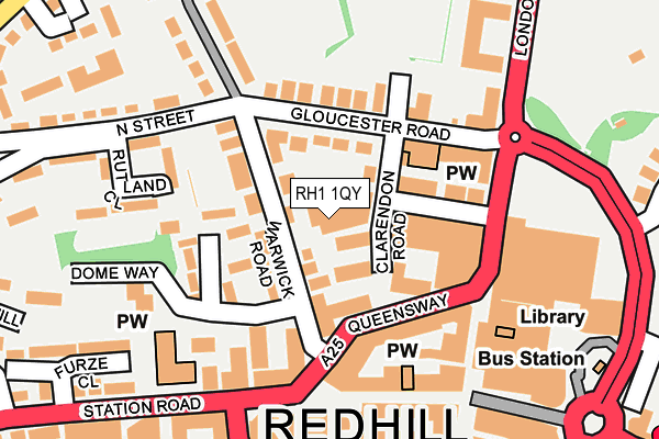 RH1 1QY map - OS OpenMap – Local (Ordnance Survey)