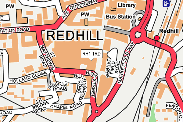 RH1 1RD map - OS OpenMap – Local (Ordnance Survey)