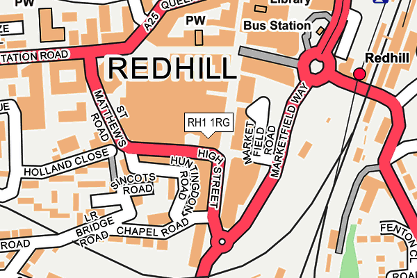 RH1 1RG map - OS OpenMap – Local (Ordnance Survey)