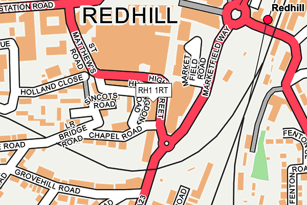 RH1 1RT map - OS OpenMap – Local (Ordnance Survey)
