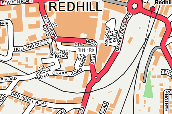 RH1 1RX map - OS OpenMap – Local (Ordnance Survey)