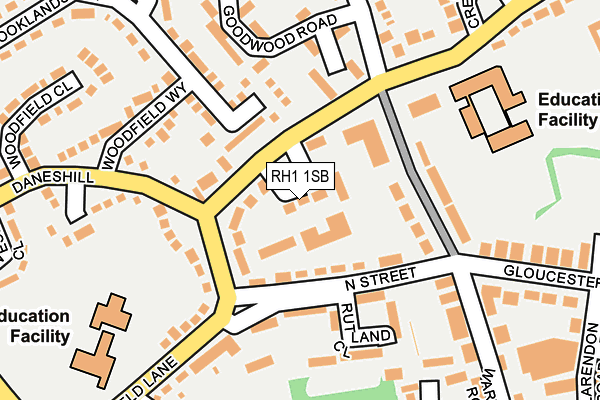 RH1 1SB map - OS OpenMap – Local (Ordnance Survey)