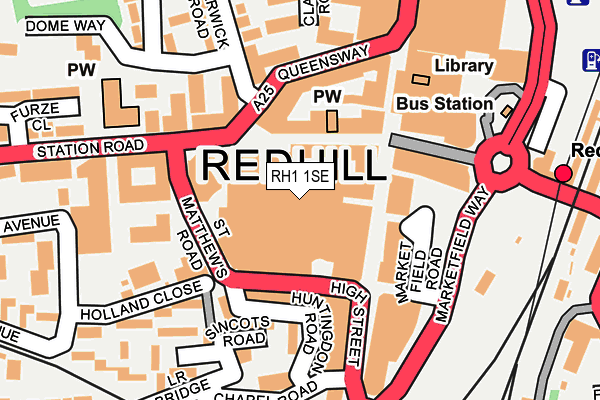 RH1 1SE map - OS OpenMap – Local (Ordnance Survey)