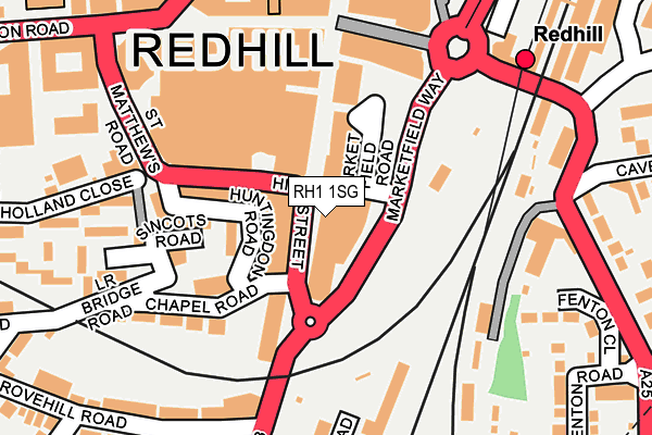 RH1 1SG map - OS OpenMap – Local (Ordnance Survey)