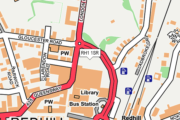 RH1 1SR map - OS OpenMap – Local (Ordnance Survey)