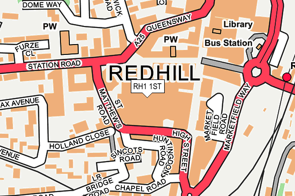 RH1 1ST map - OS OpenMap – Local (Ordnance Survey)