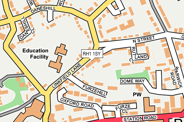 RH1 1SY map - OS OpenMap – Local (Ordnance Survey)