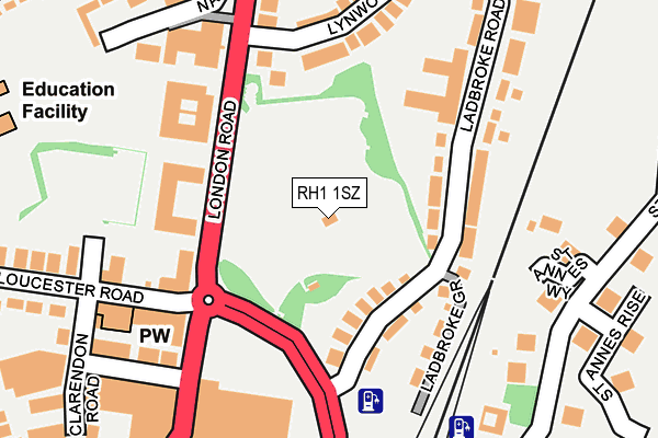 RH1 1SZ map - OS OpenMap – Local (Ordnance Survey)