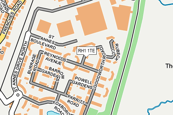 RH1 1TE map - OS OpenMap – Local (Ordnance Survey)