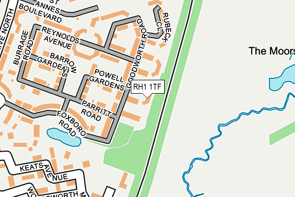 RH1 1TF map - OS OpenMap – Local (Ordnance Survey)