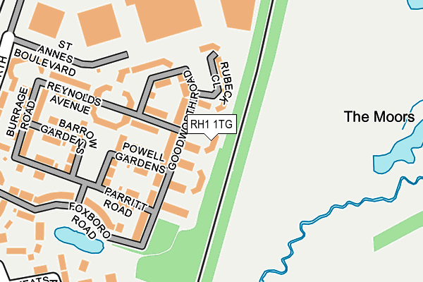 RH1 1TG map - OS OpenMap – Local (Ordnance Survey)