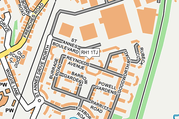 RH1 1TJ map - OS OpenMap – Local (Ordnance Survey)