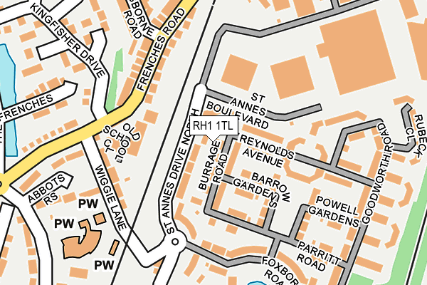 RH1 1TL map - OS OpenMap – Local (Ordnance Survey)