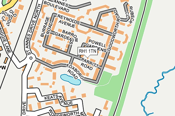 RH1 1TN map - OS OpenMap – Local (Ordnance Survey)