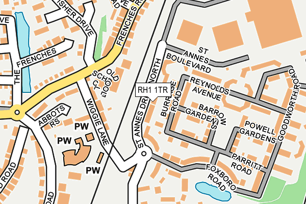 RH1 1TR map - OS OpenMap – Local (Ordnance Survey)