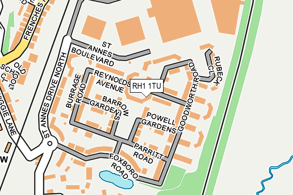 RH1 1TU map - OS OpenMap – Local (Ordnance Survey)