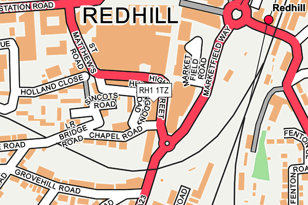 RH1 1TZ map - OS OpenMap – Local (Ordnance Survey)