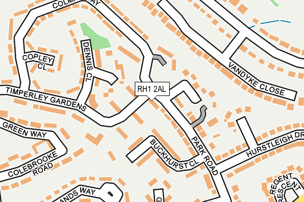 RH1 2AL map - OS OpenMap – Local (Ordnance Survey)