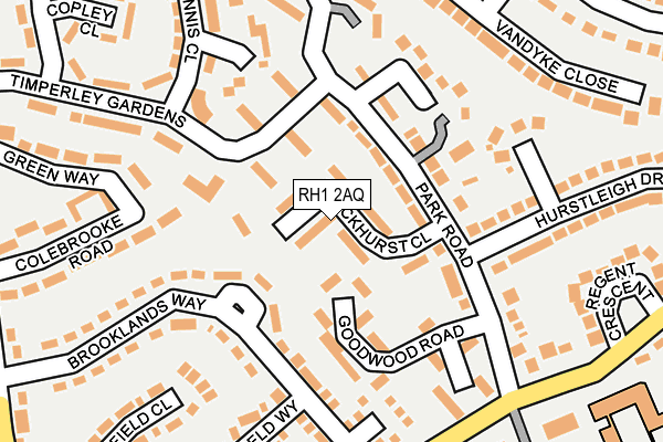 RH1 2AQ map - OS OpenMap – Local (Ordnance Survey)