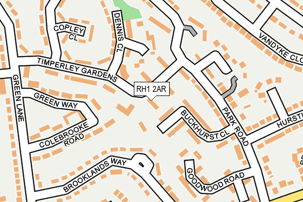 RH1 2AR map - OS OpenMap – Local (Ordnance Survey)