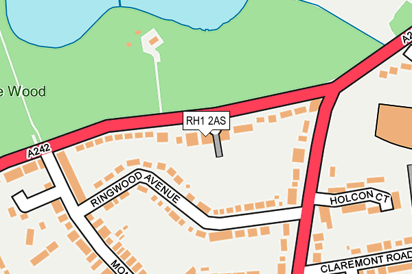 RH1 2AS map - OS OpenMap – Local (Ordnance Survey)