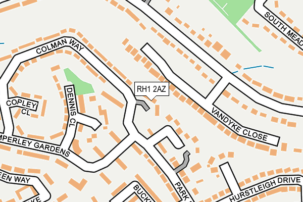 RH1 2AZ map - OS OpenMap – Local (Ordnance Survey)