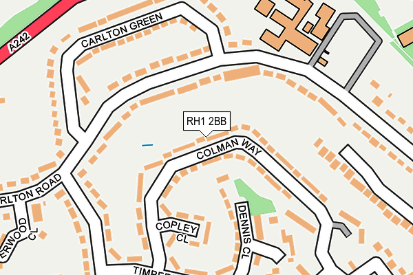 RH1 2BB map - OS OpenMap – Local (Ordnance Survey)