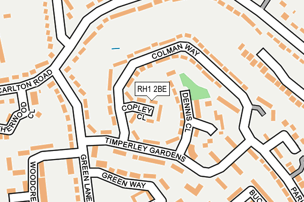 RH1 2BE map - OS OpenMap – Local (Ordnance Survey)